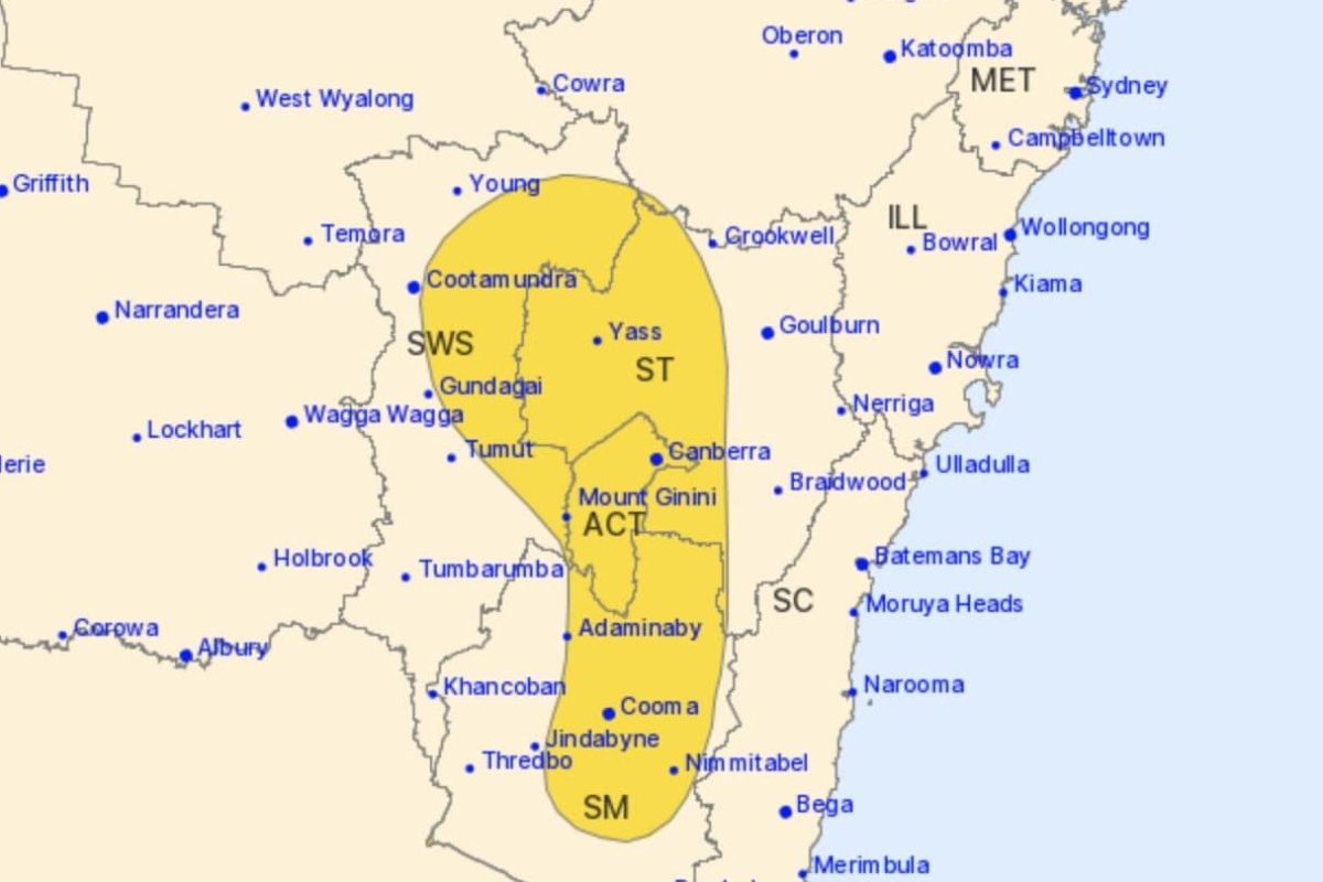 Large hailstones in BOM weather warning